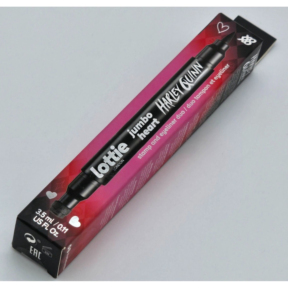 Lottie London Harley Quinn Jumbo Heart Stamp & Eyeliner Duo Black 3.5ml